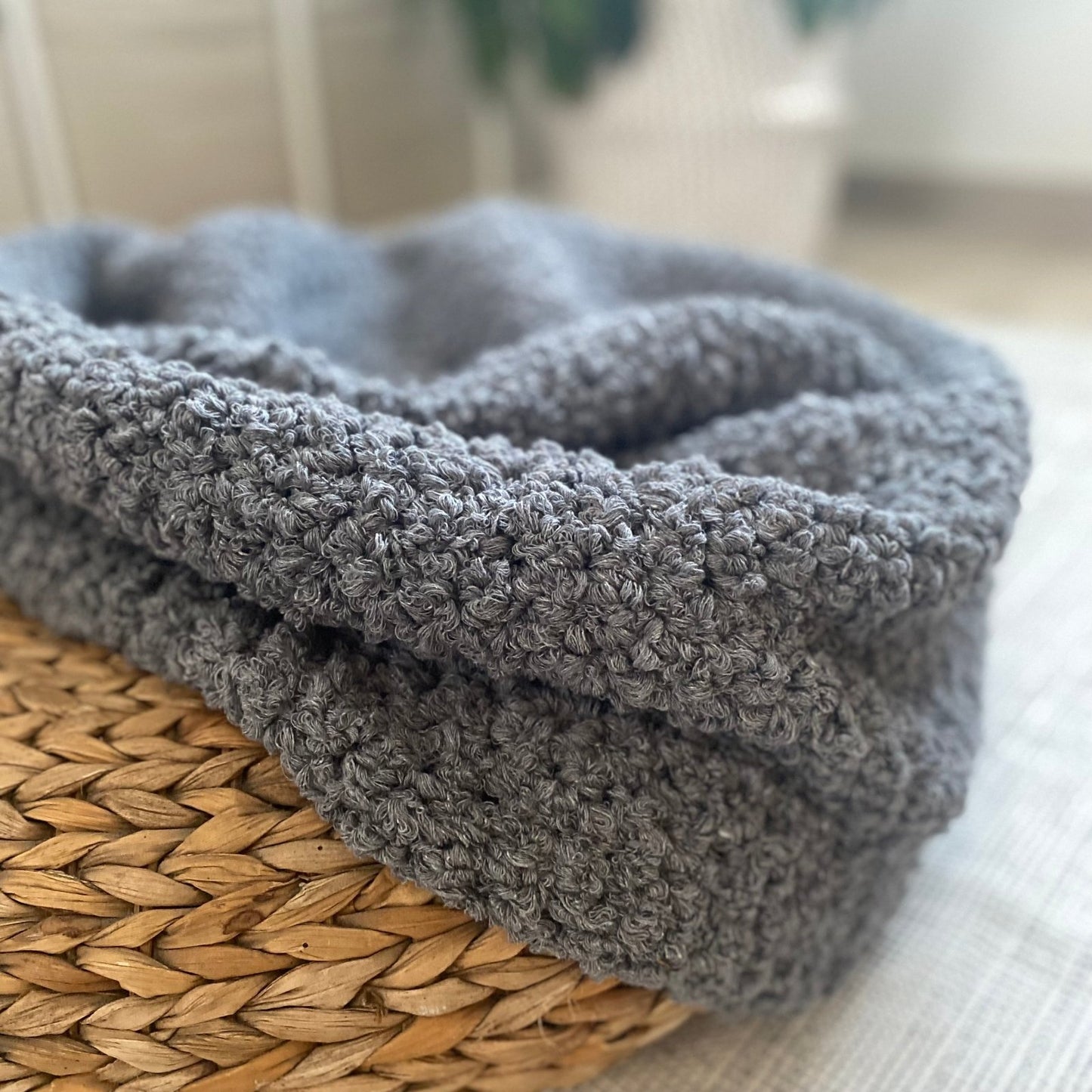 Bouclé Ottoman Pouf Cover - Looping Home