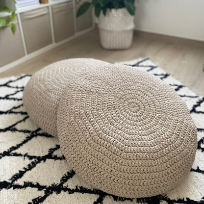 Crochet Floor Pillow Seats | Modern Seating Poufs - Looping Home