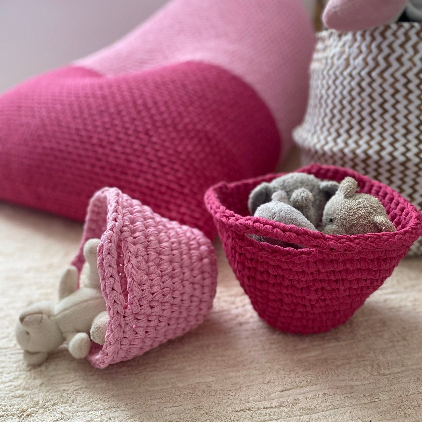 Crochet Kids Baskets, Unique Small Storage - Looping Home