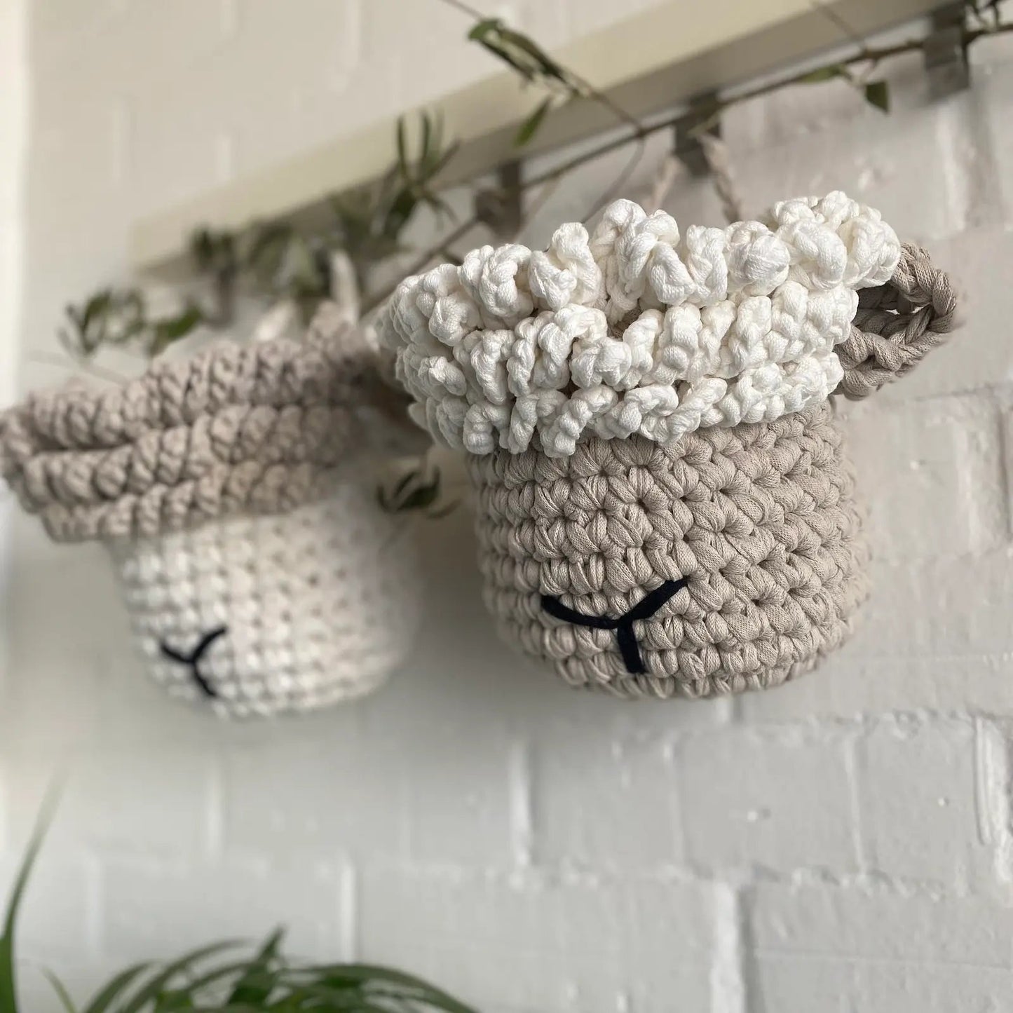 Sheep Crochet Storage Baskets - Looping Home