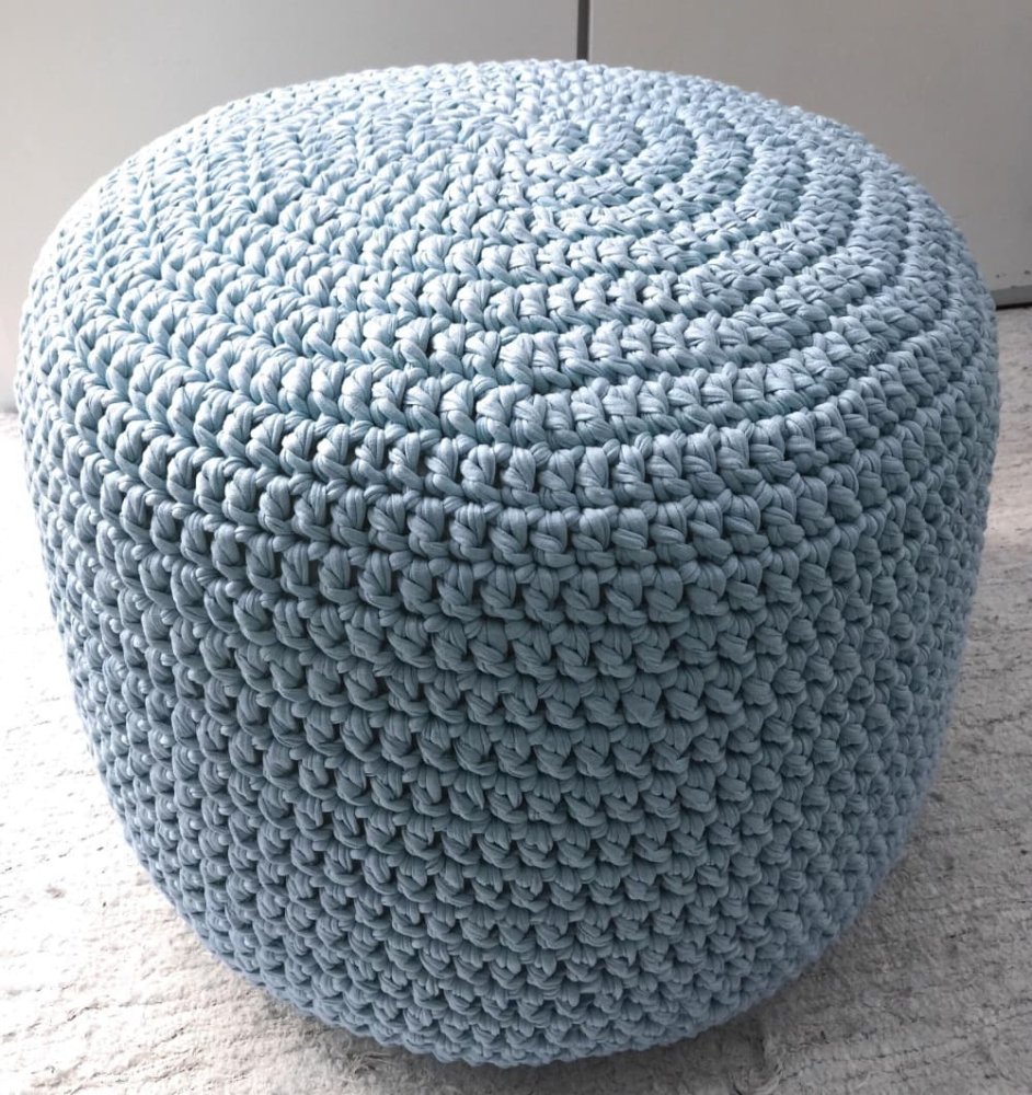 Baby Blue Ottoman Pouffe - Looping Home