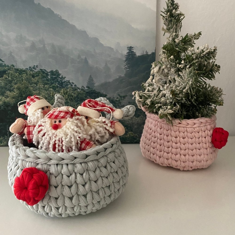 Crochet Basket Rudolph Reindeer | Sage Green - Looping Home