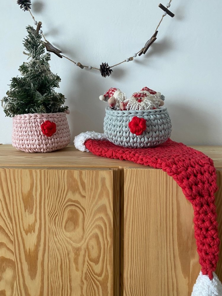 Crochet Basket Rudolph Reindeer | Sage Green - Looping Home