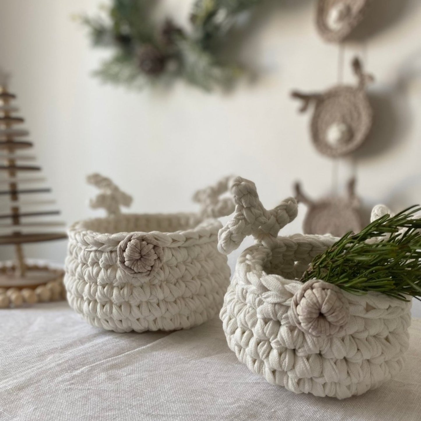 Crochet Basket Rudolph Reindeer - Looping Home