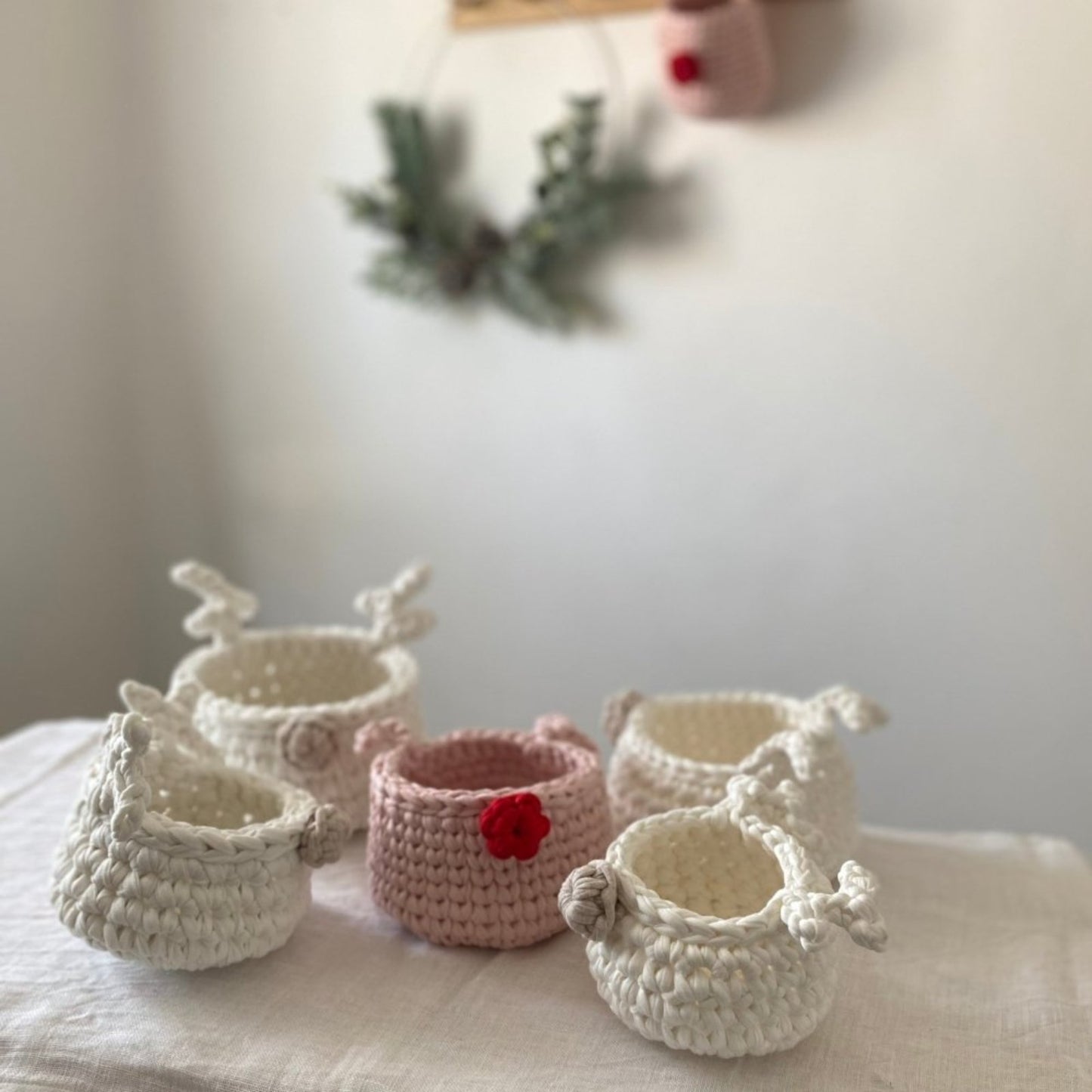 Crochet Basket Rudolph Reindeer - Looping Home