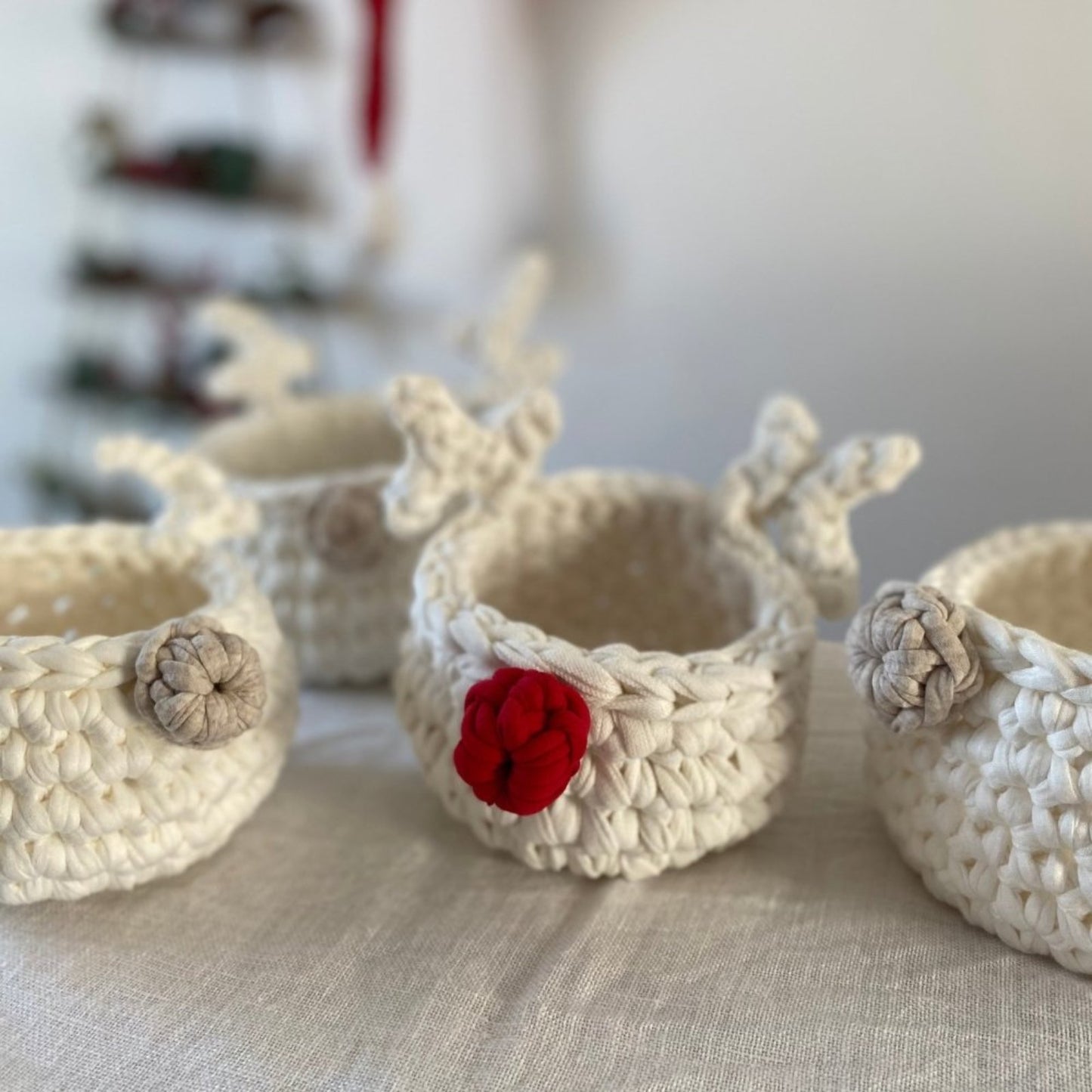 Crochet Basket Rudolph Reindeer - Looping Home