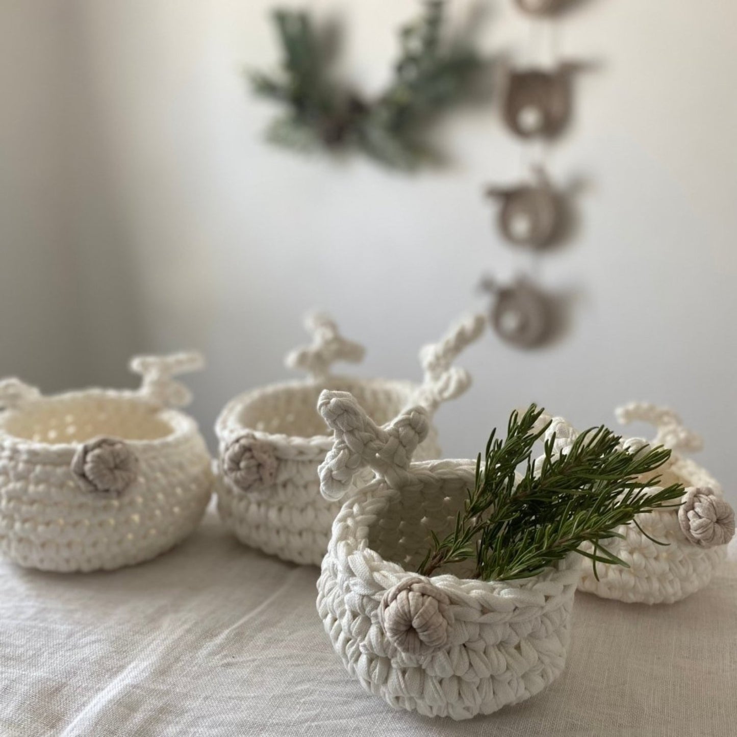 Crochet Basket Rudolph Reindeer - Looping Home