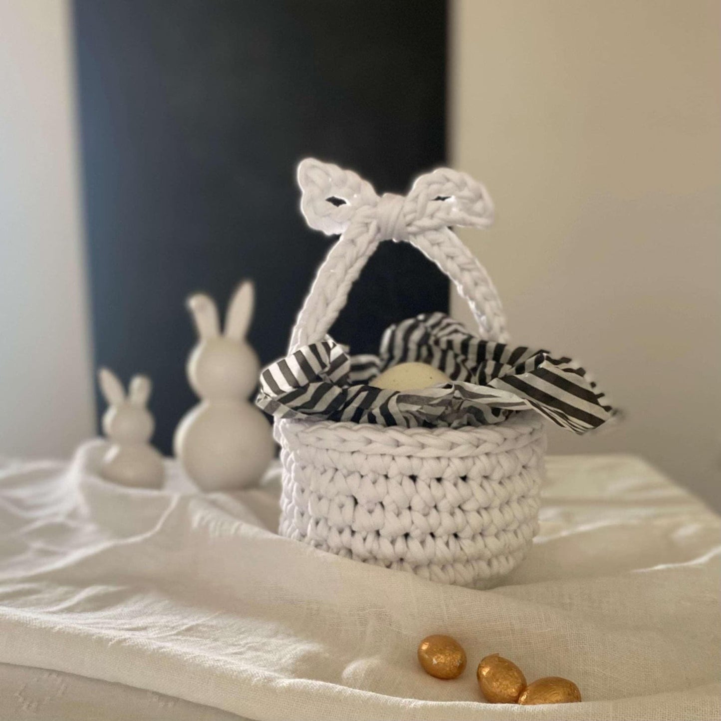 Crochet Easter Basket - Eggs Basket for Easter - Looping Home