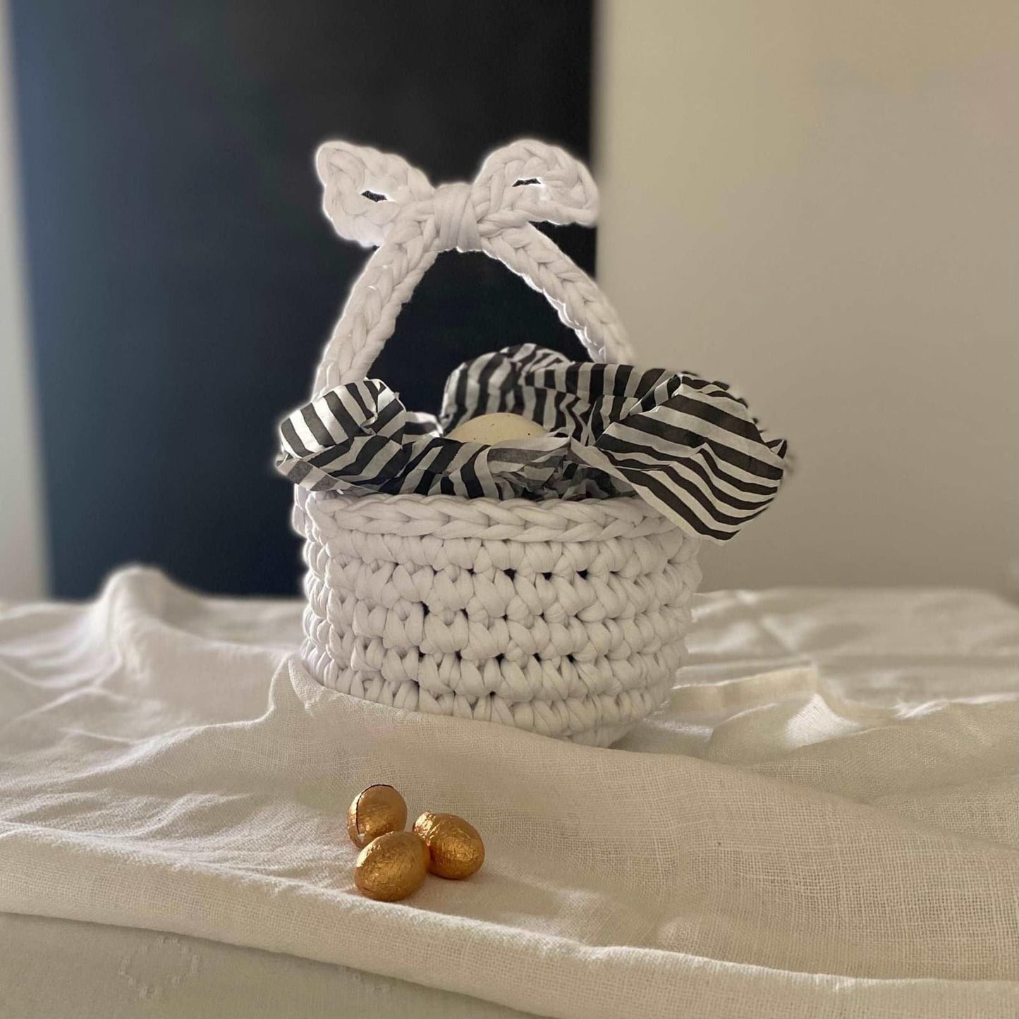 Crochet Easter Basket - Eggs Basket for Easter - Looping Home
