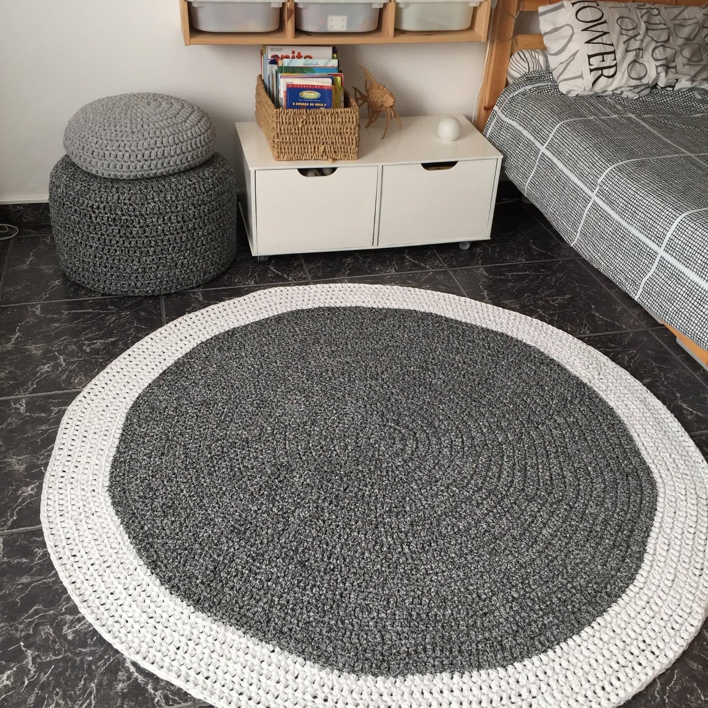 Crochet Round Rug, Soft Floor Mat - Looping Home