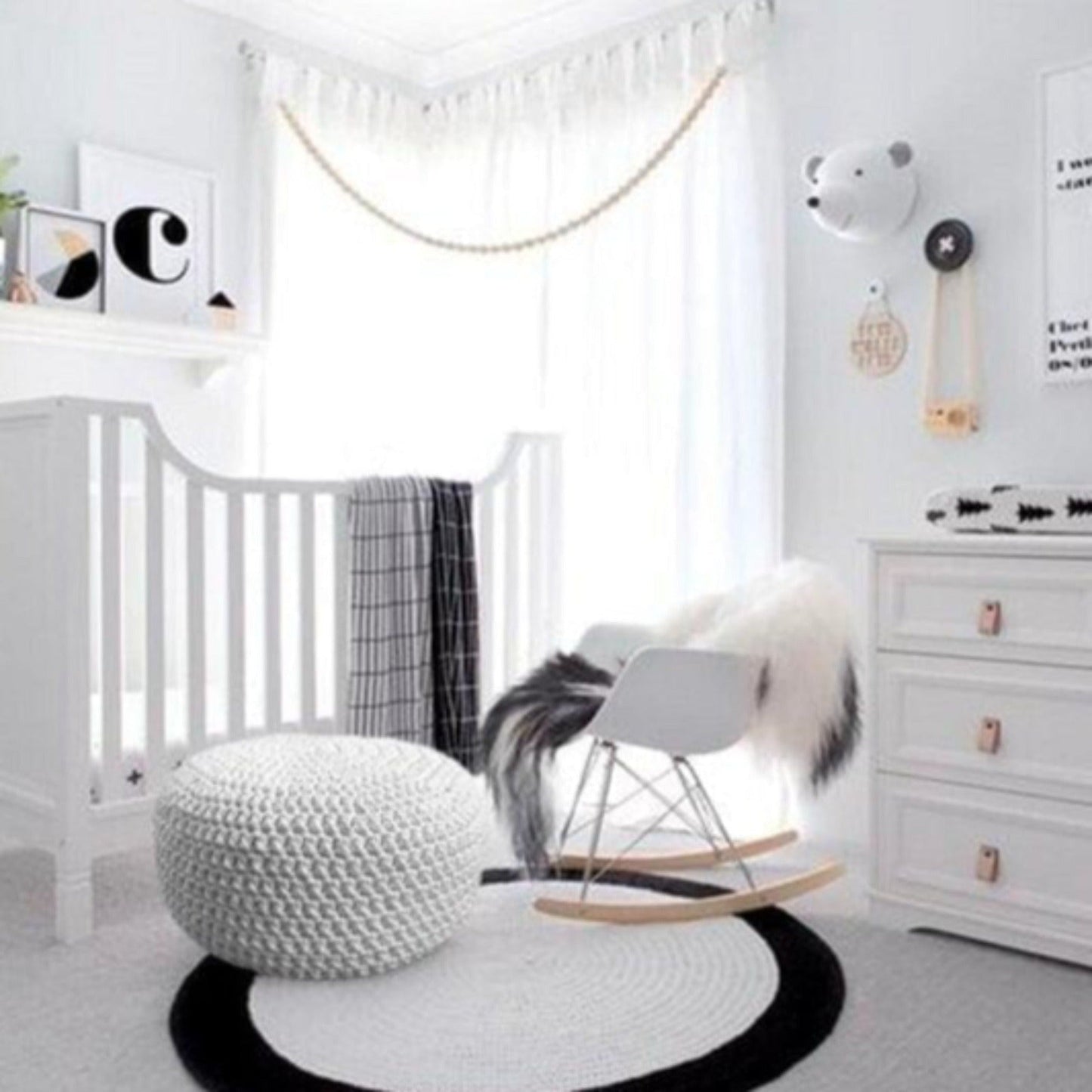 Crochet Round Rug, Soft Floor Mat - Looping Home