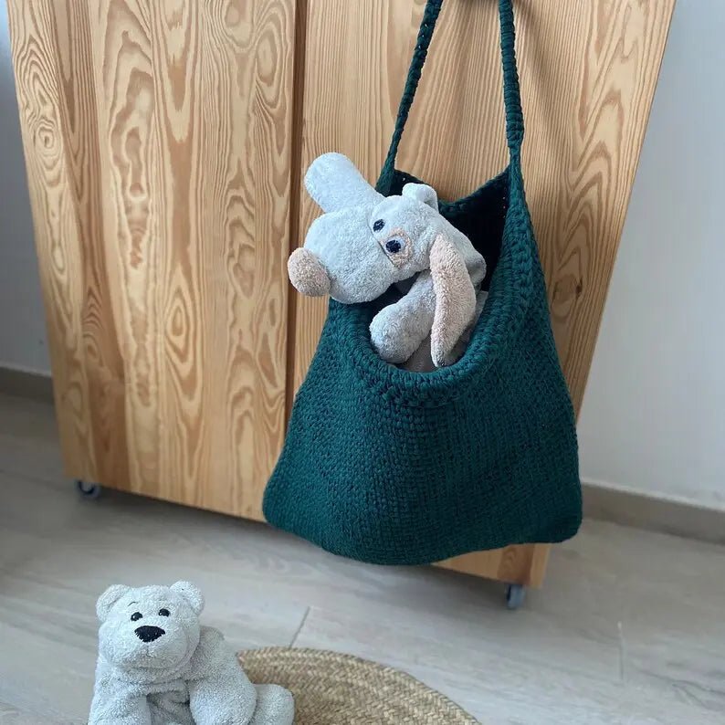 Extra Large Hanging Storage Basket | Deep Green - Looping Home