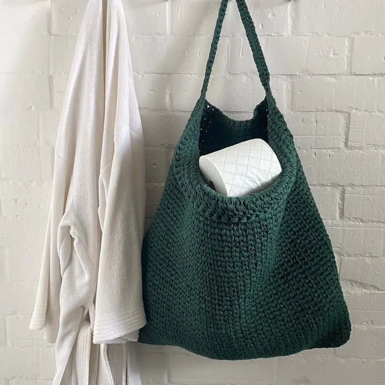 Extra Large Hanging Storage Basket | Deep Green - Looping Home