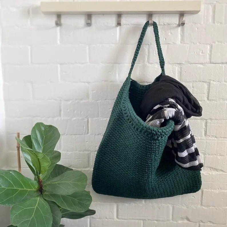 Extra Large Hanging Storage Basket | Deep Green - Looping Home