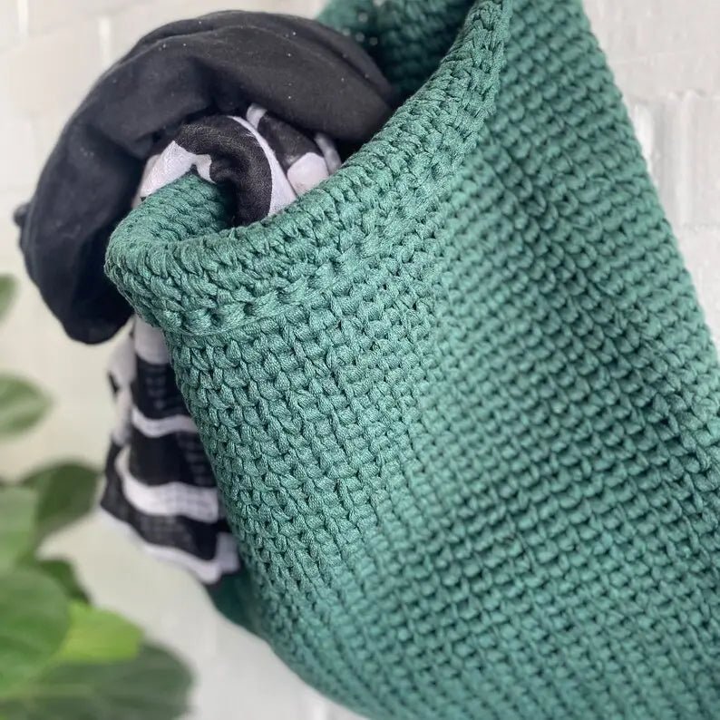 Extra Large Hanging Storage Basket | Deep Green - Looping Home