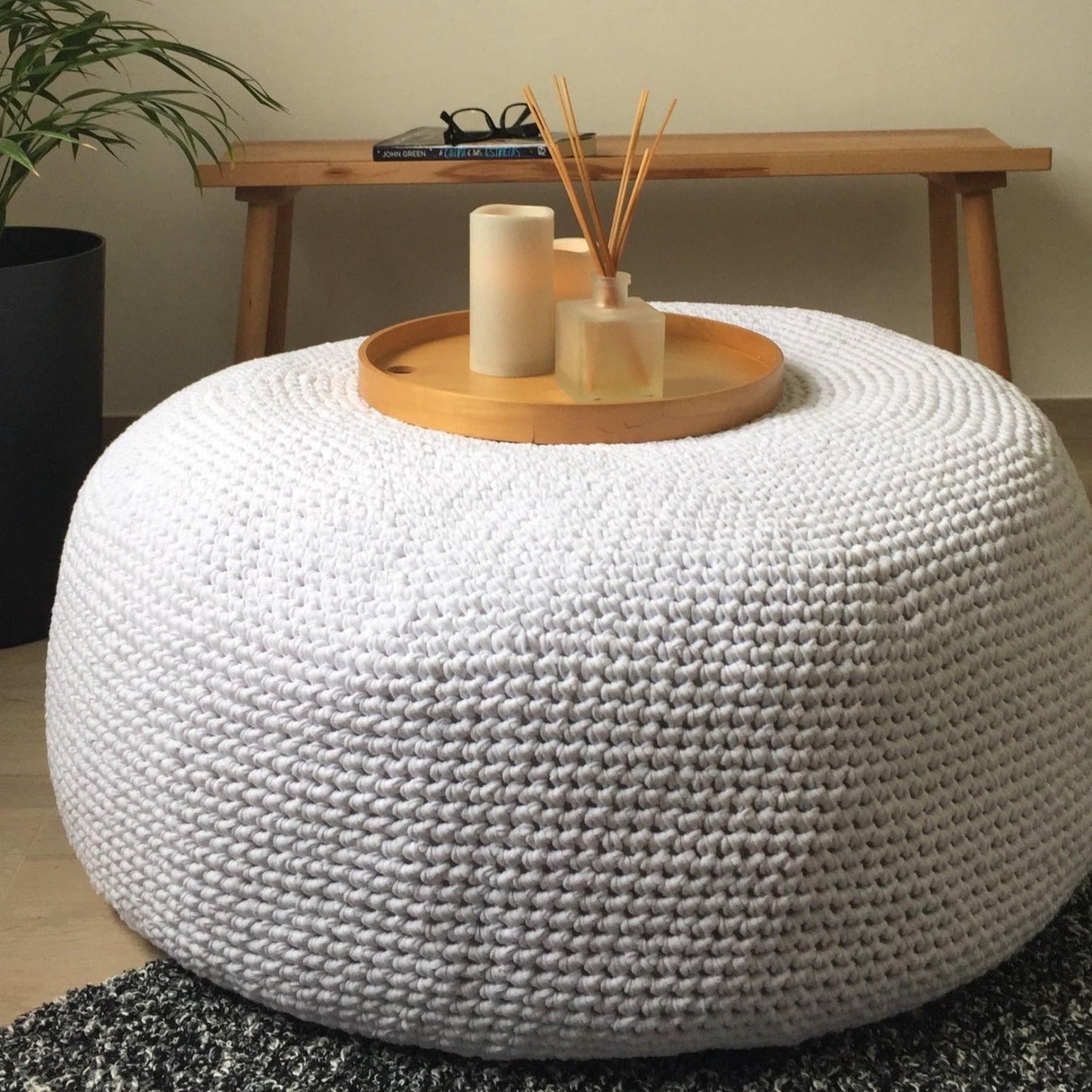 Extra Large Round Ottoman Coffee Table - Looping Home