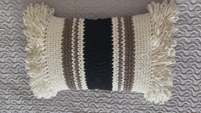 modern boho knitted pillowcase