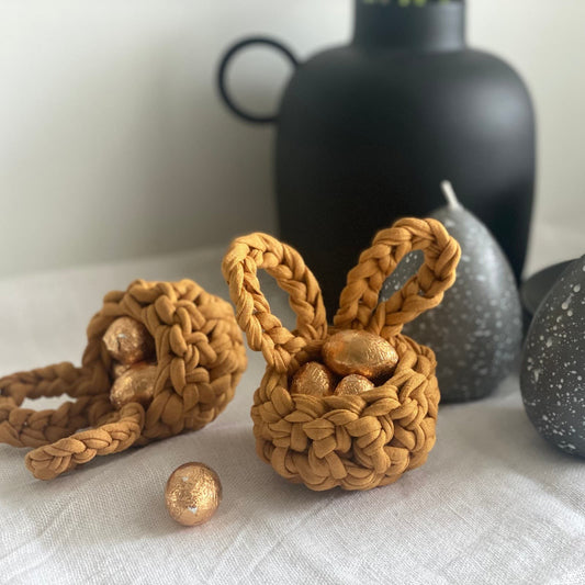 Gold Mustard Easter Bunny Egg Cups - Looping Home