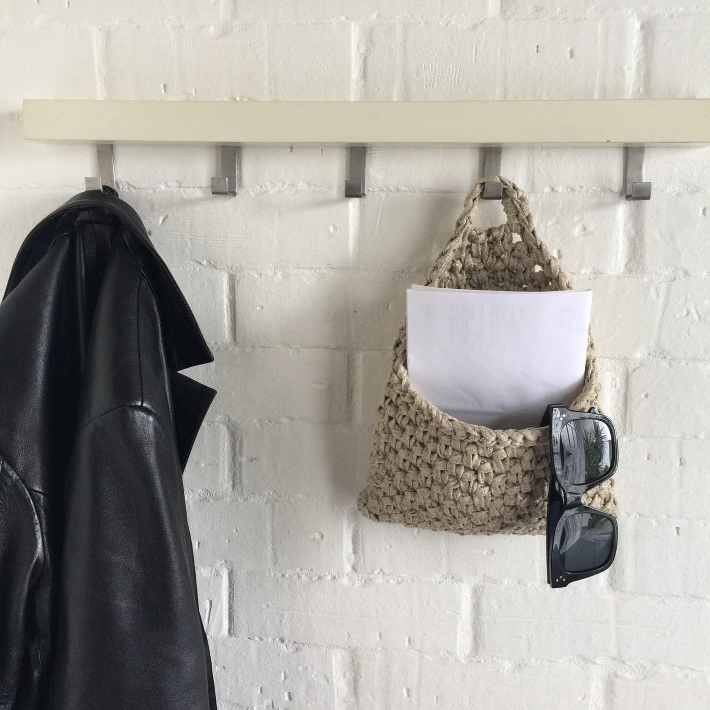 Gold Sparkly Hanging Pocket - Modern Wall Decor - Looping Home