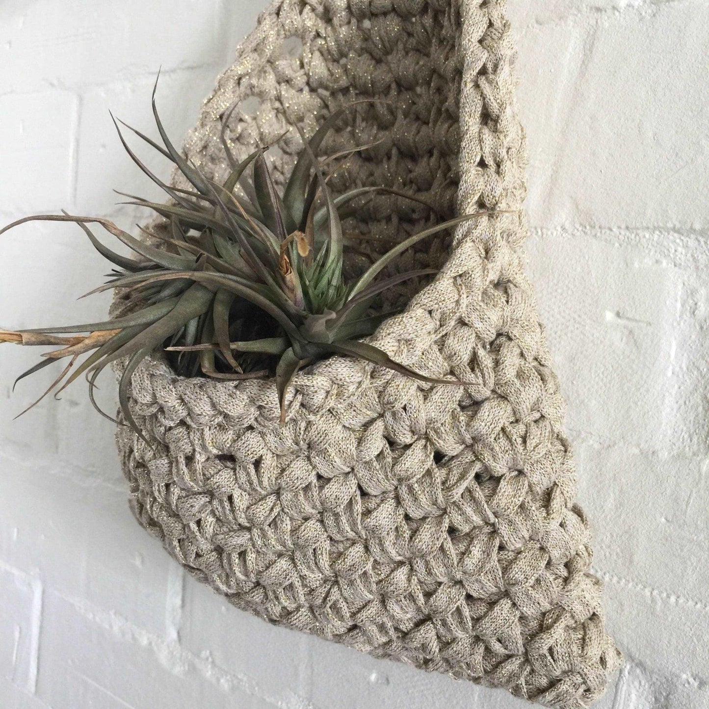 Gold Sparkly Hanging Pocket - Modern Wall Decor - Looping Home