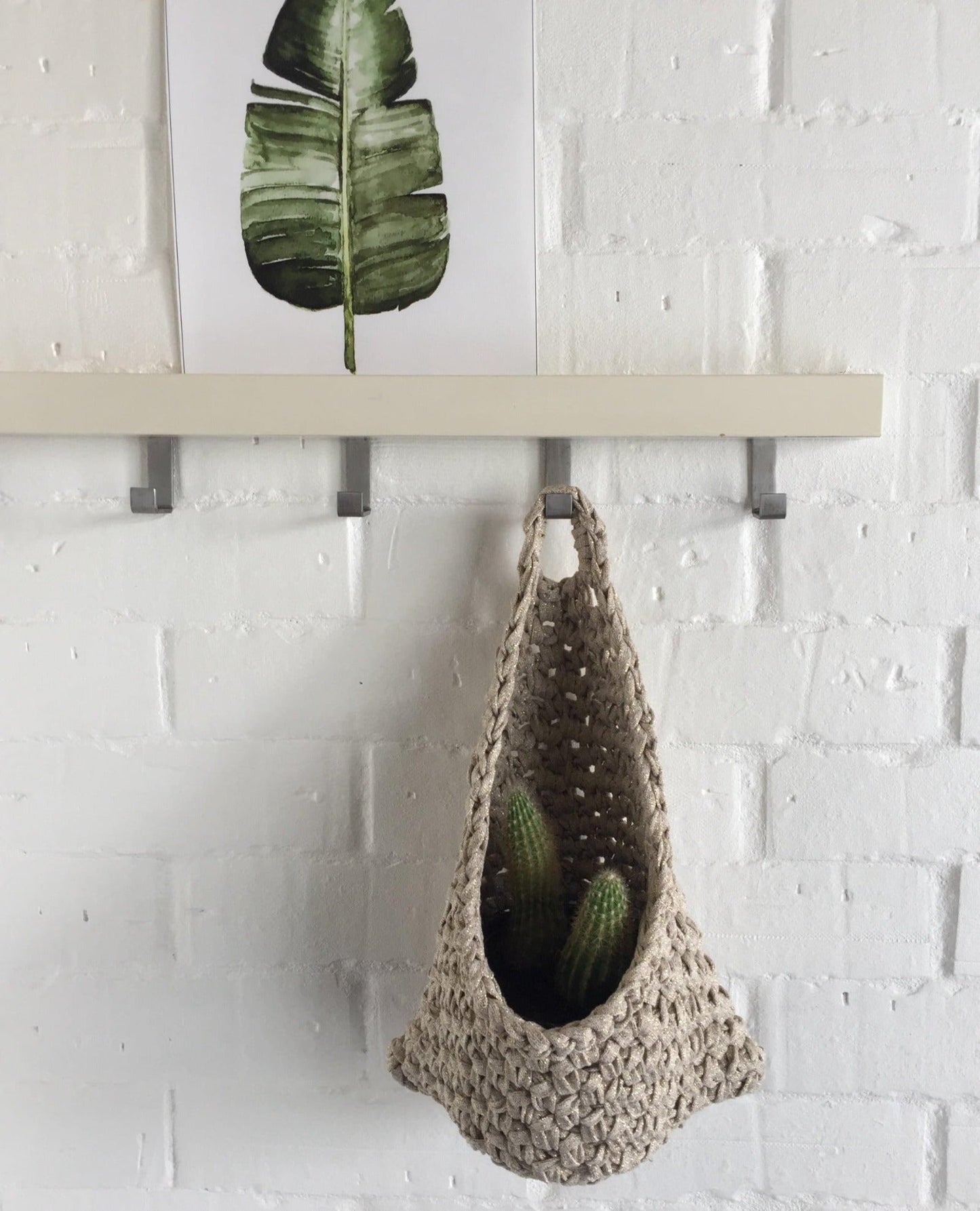 Gold Sparkly Hanging Pocket - Modern Wall Decor - Looping Home