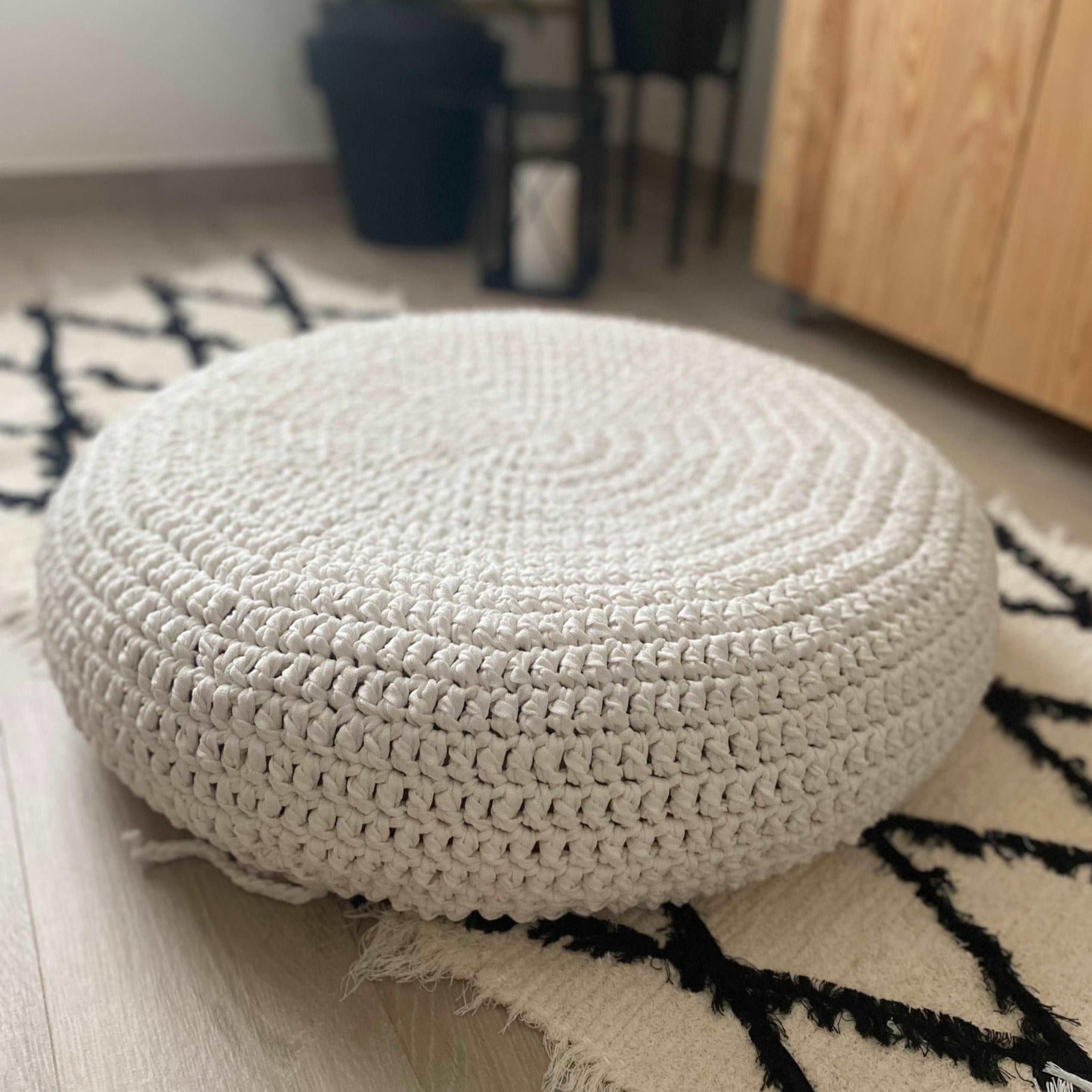 Ikea Alseda Pouf Cover, Knitted Pouf Cover - Looping Home