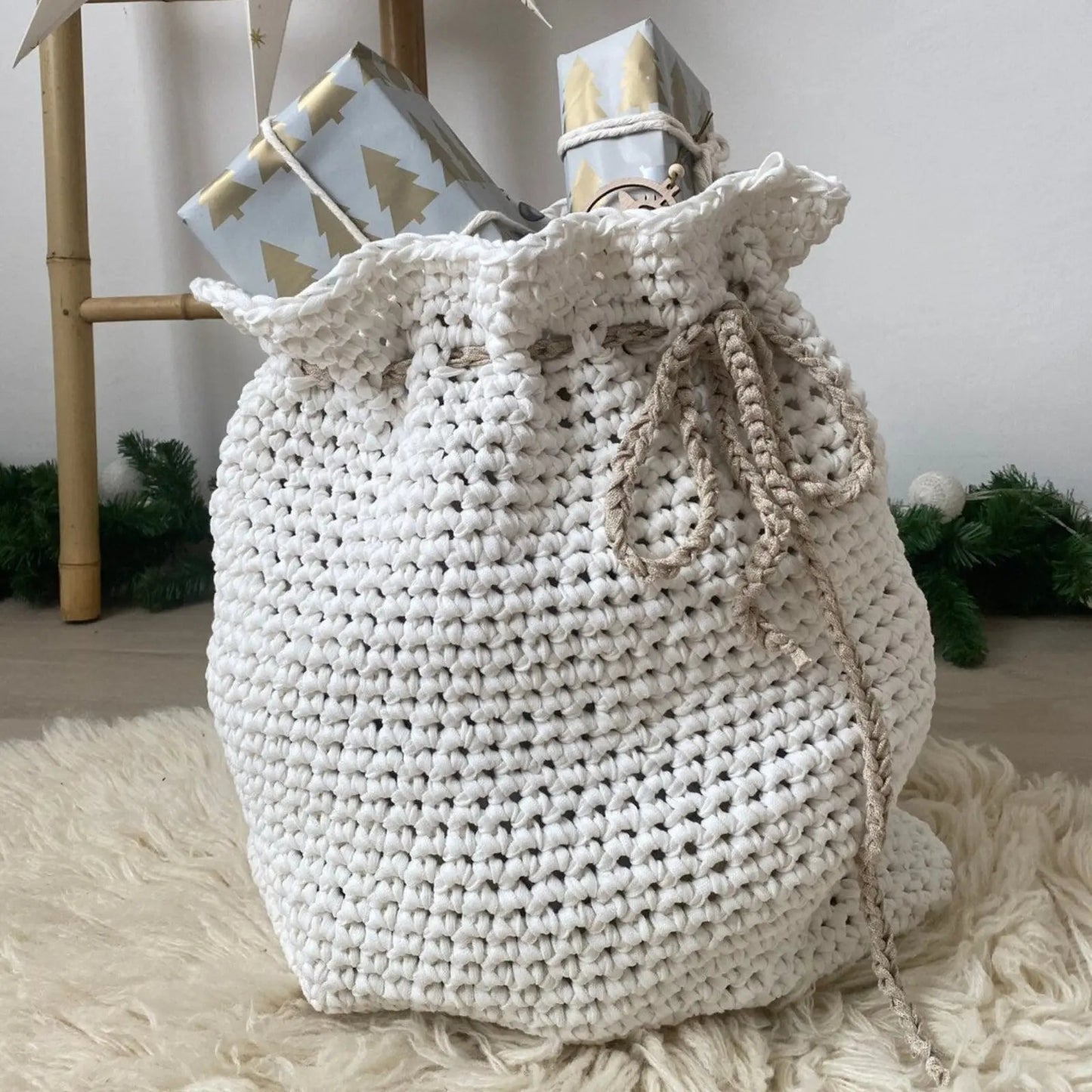 Knitted Christmas Bag - Christmas Home Decor - Looping Home