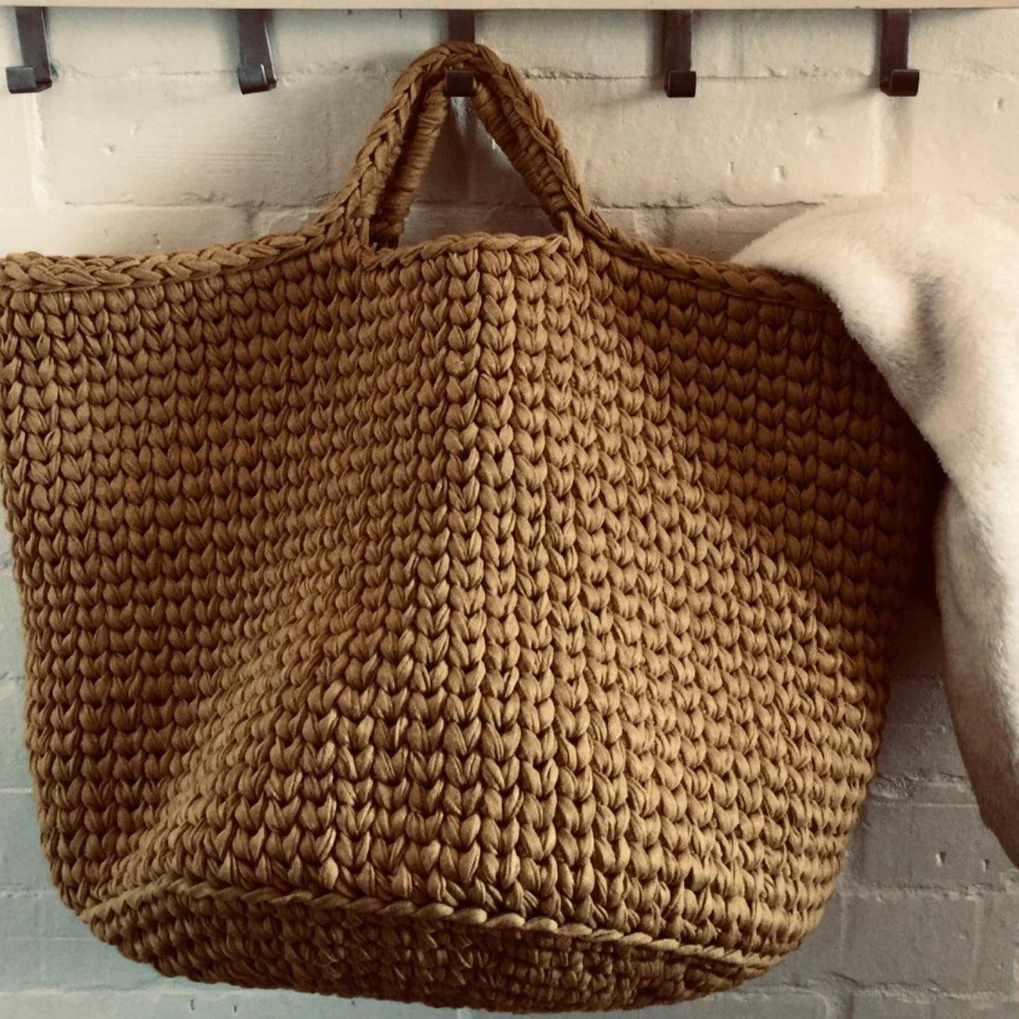 Knitted Round Basket, Modern Hampers - Looping Home