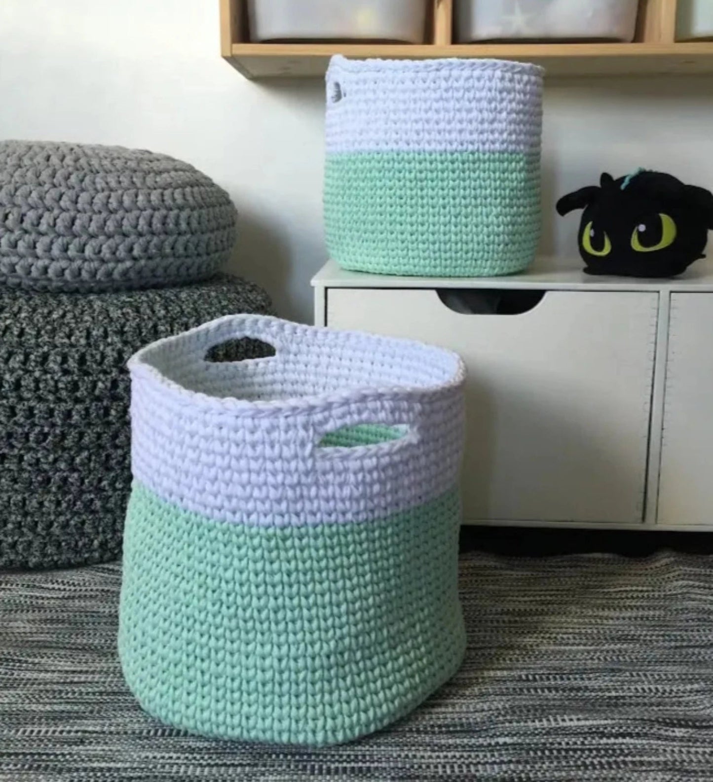 Knitted Storage Baskets | Many Colors Options - Looping Home