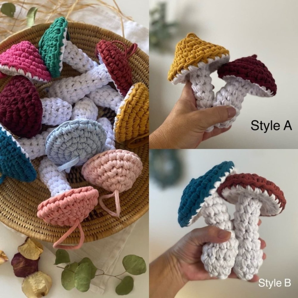 Large Mushroom Ornaments Set, Toadstool Pendants - Looping Home