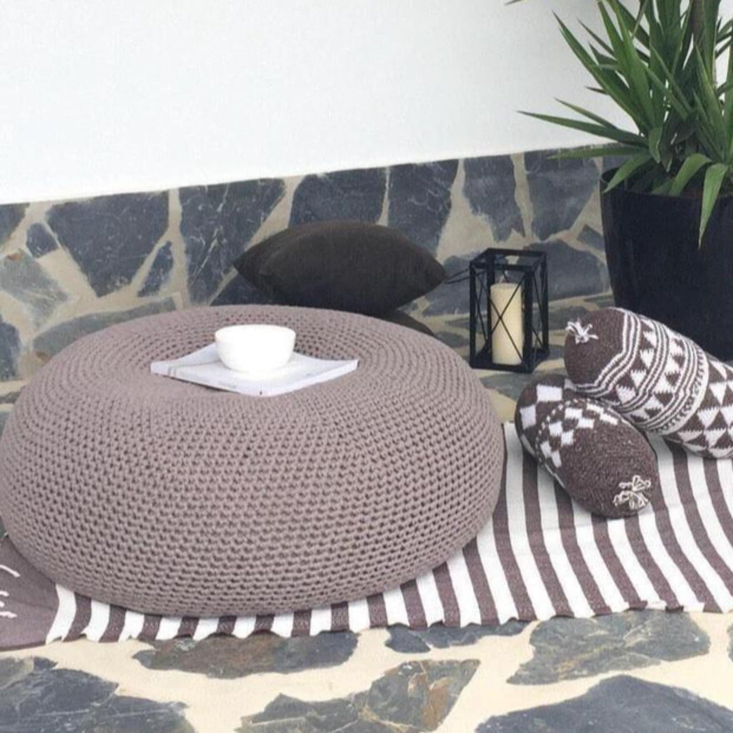 Large Ottoman Coffee Table Pouf - Looping Home