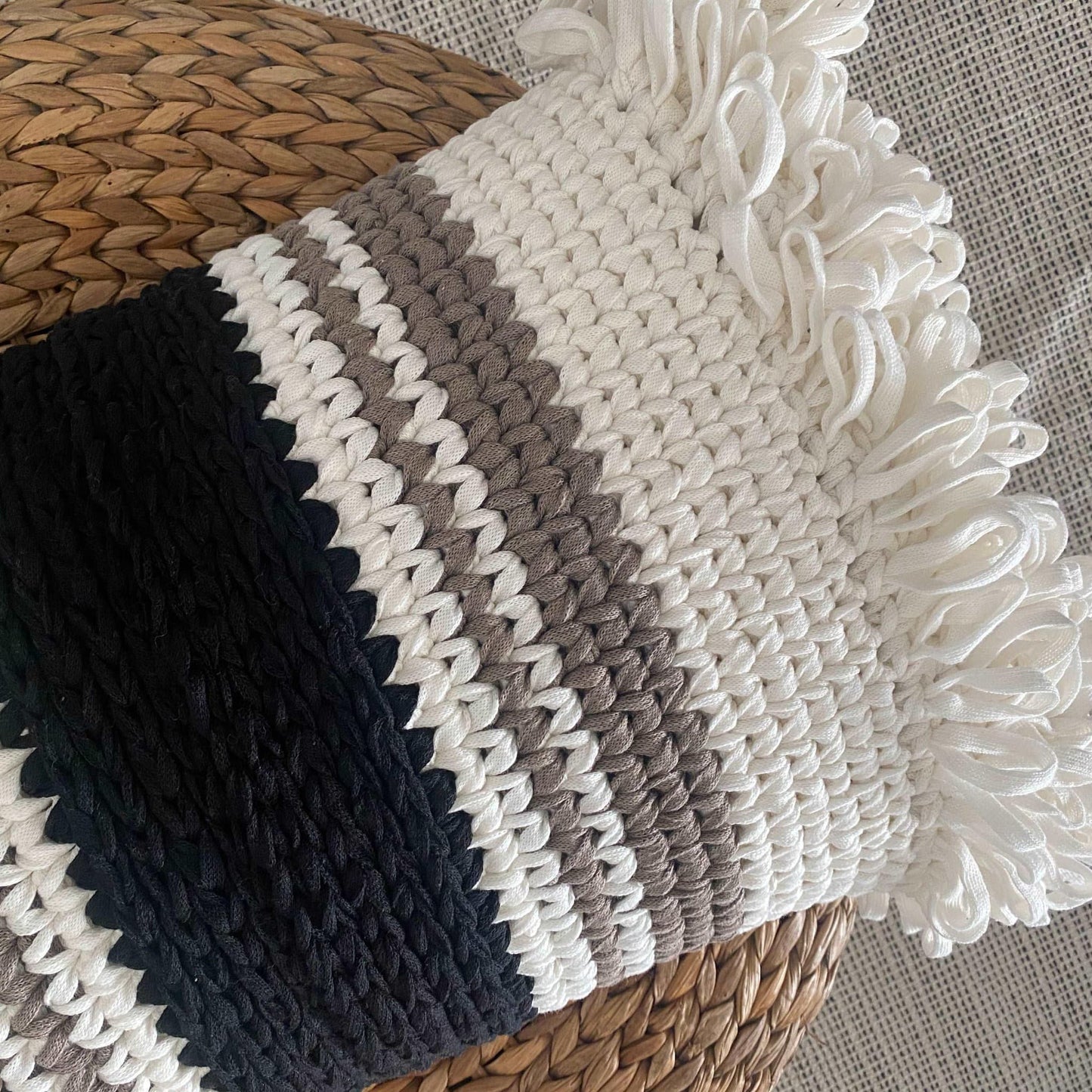 Modern Boho Knitted Pillowcase - Looping Home