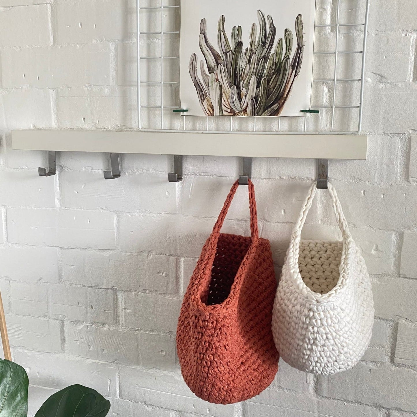 Modern Crochet Hanging Storage Baskets - Looping Home