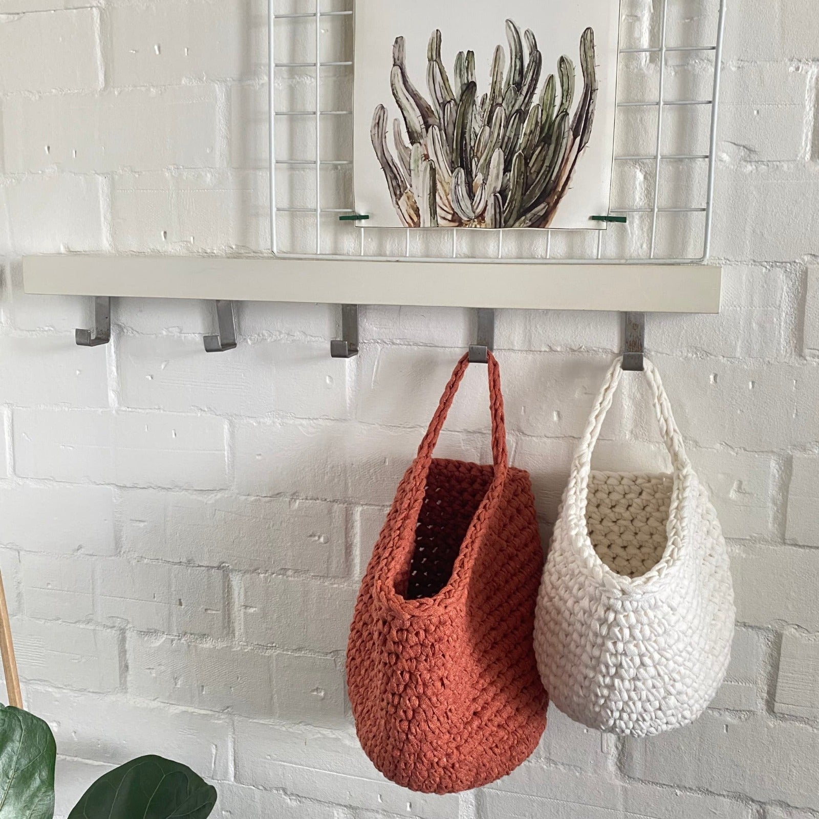 Modern Crochet Hanging Storage Baskets - Looping Home