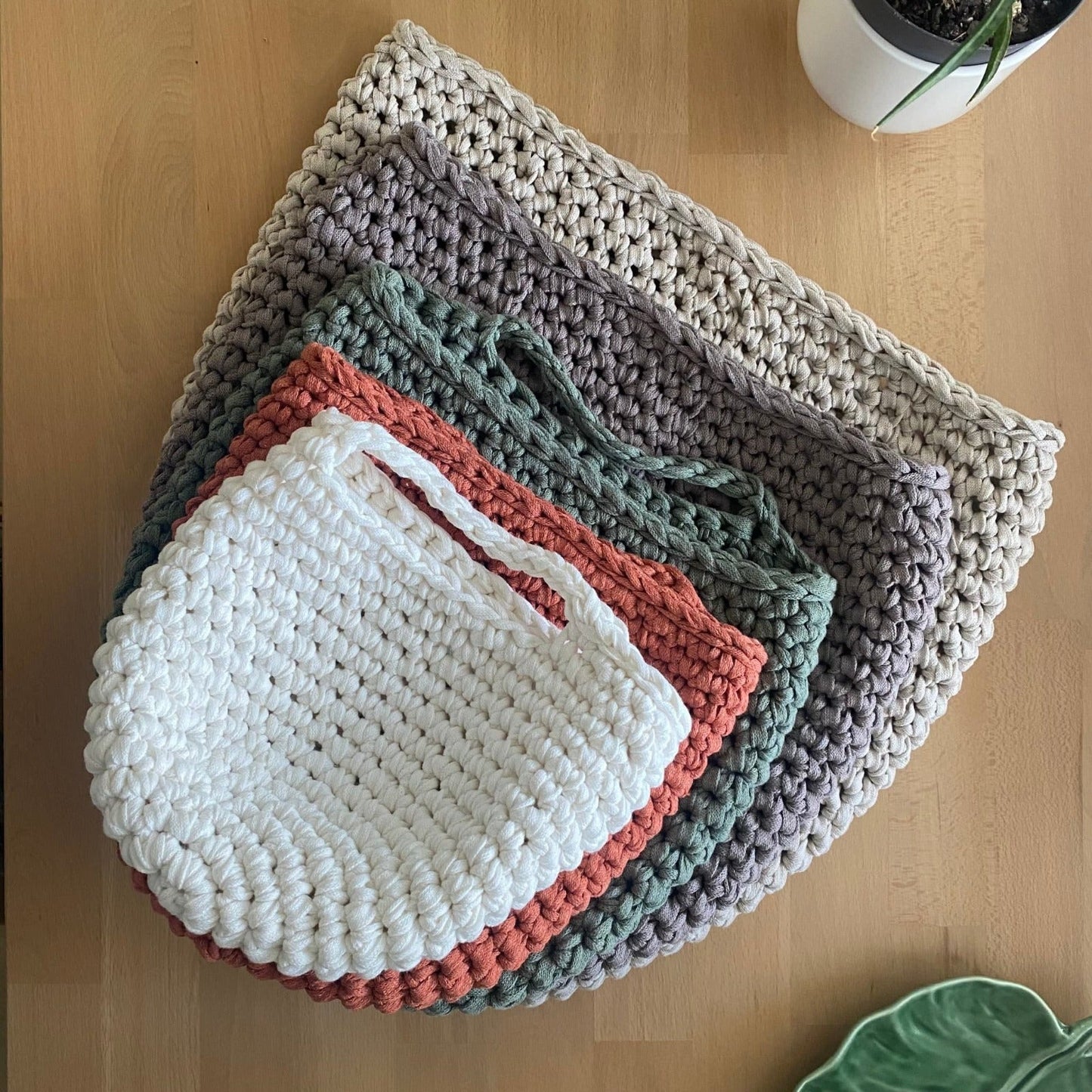 Modern Crochet Hanging Storage Baskets - Looping Home