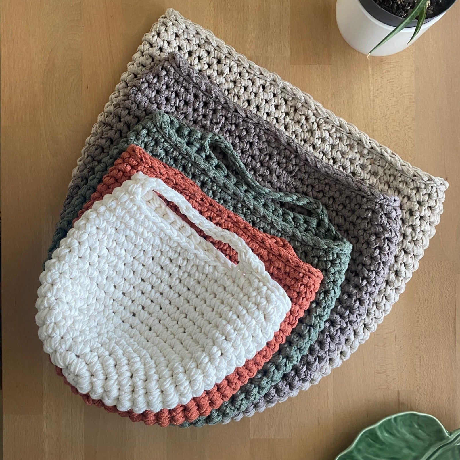 Modern Crochet Hanging Storage Baskets - Looping Home