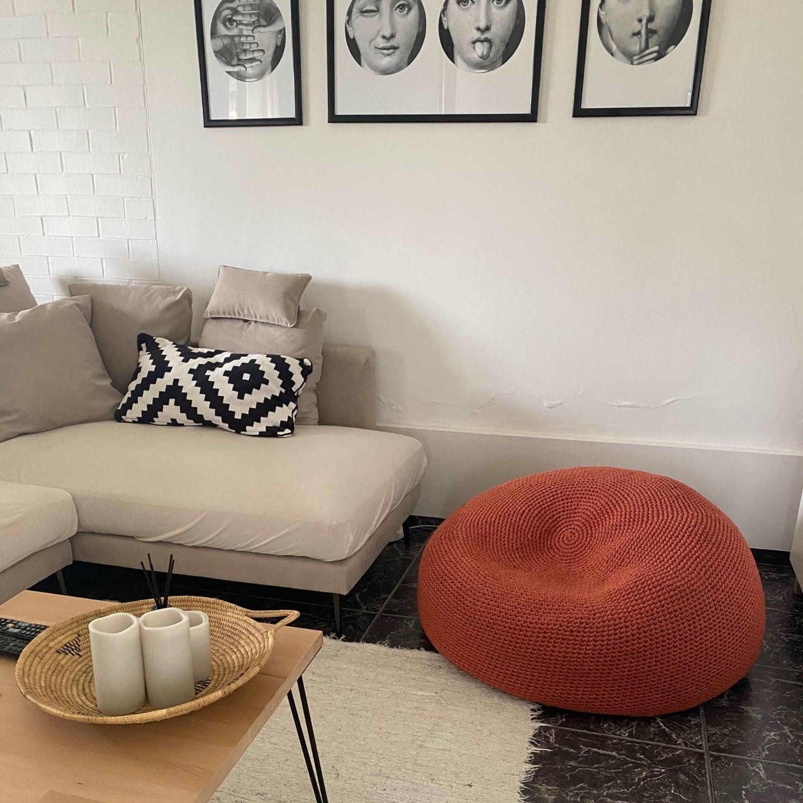 Modern Round Bean Bag Chair - Looping Home