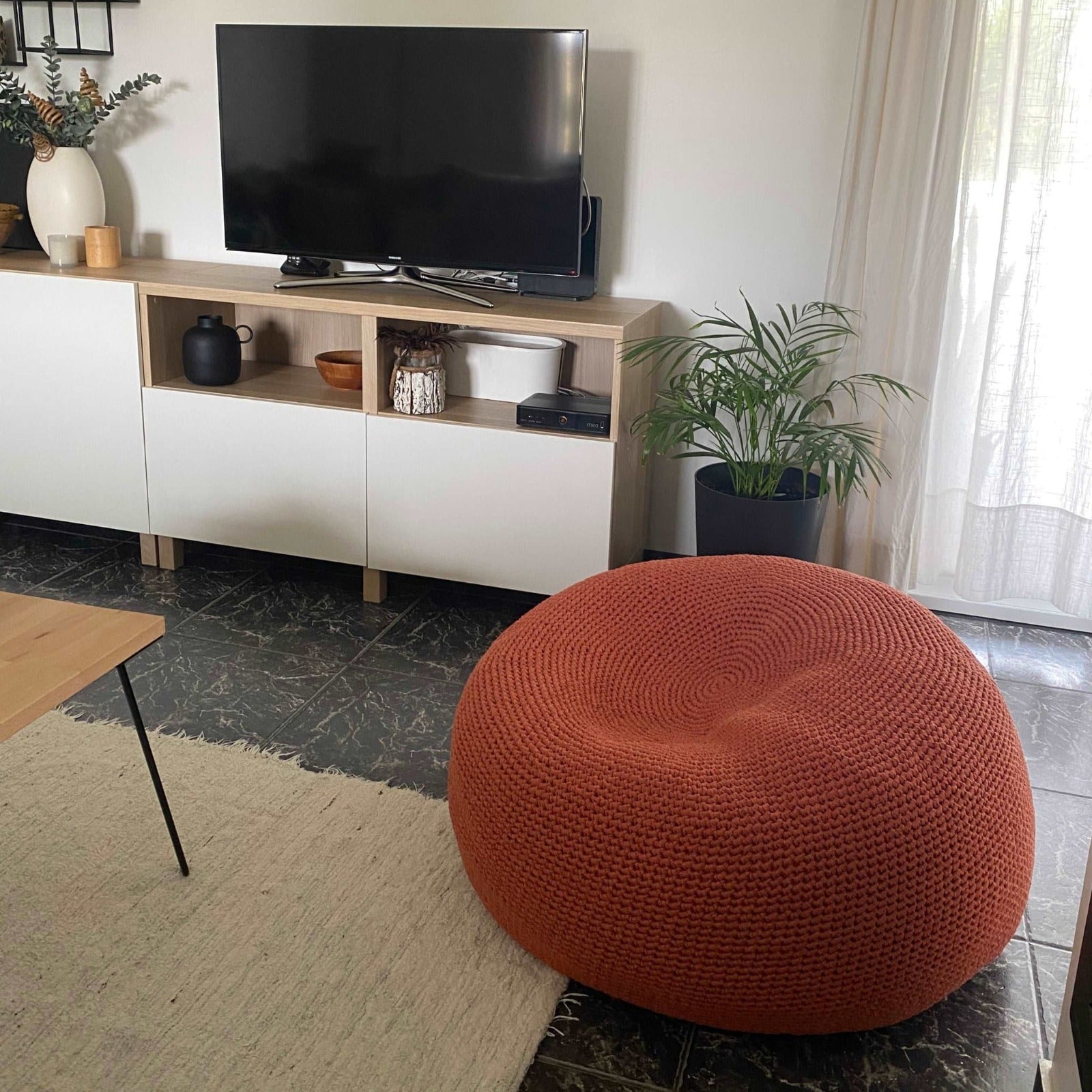 Modern Round Bean Bag Chair - Looping Home