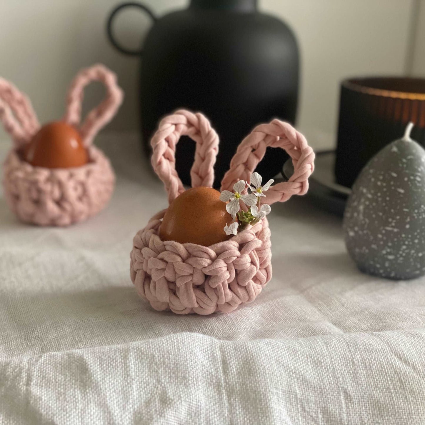 Pastel Pink Easter Bunny Egg Cups - Looping Home