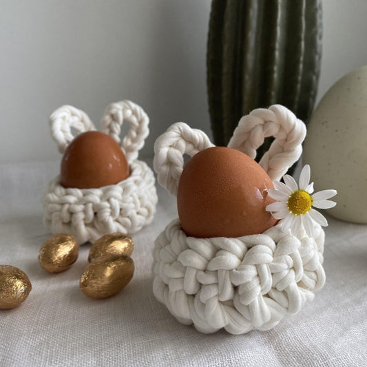 Pearl White Easter Bunny Egg Cups - Looping Home