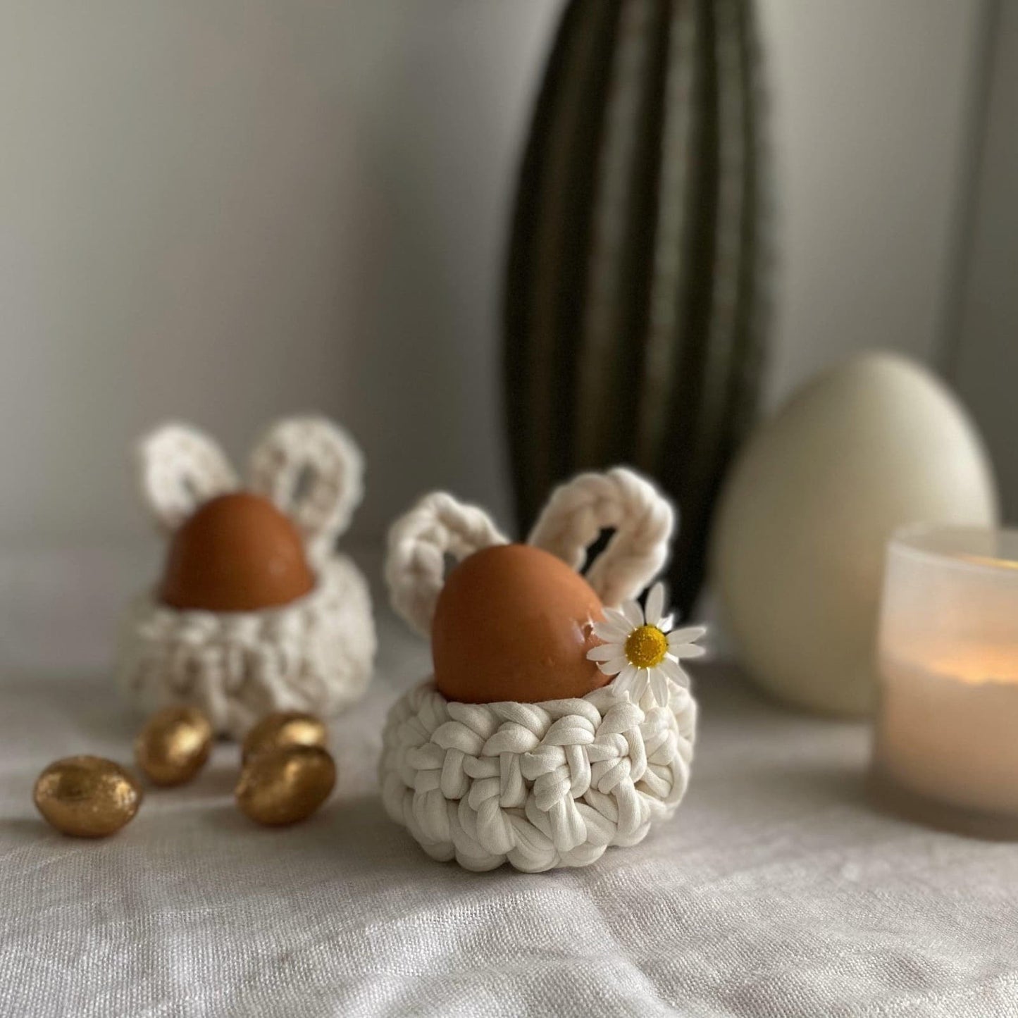 Pearl White Easter Bunny Egg Cups - Looping Home