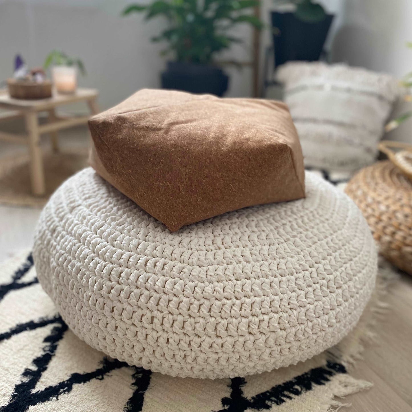 Round Floor Poufs - Modern Seating Pillows - Looping Home