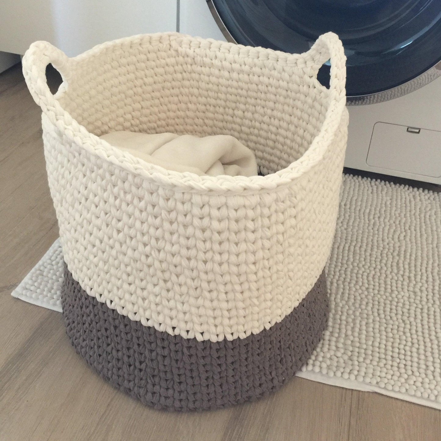 Round Storage Baskets, Modern Two Colors Baskets - Looping Home