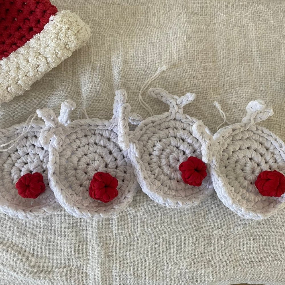Rudolph Reindeer Christmas Ornaments Set of 4 - Looping Home