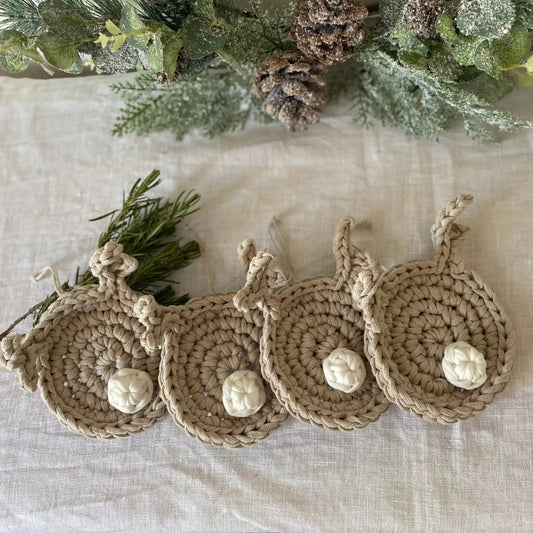 Rudolph Reindeer Christmas Tree Decor Set of 4 - Looping Home