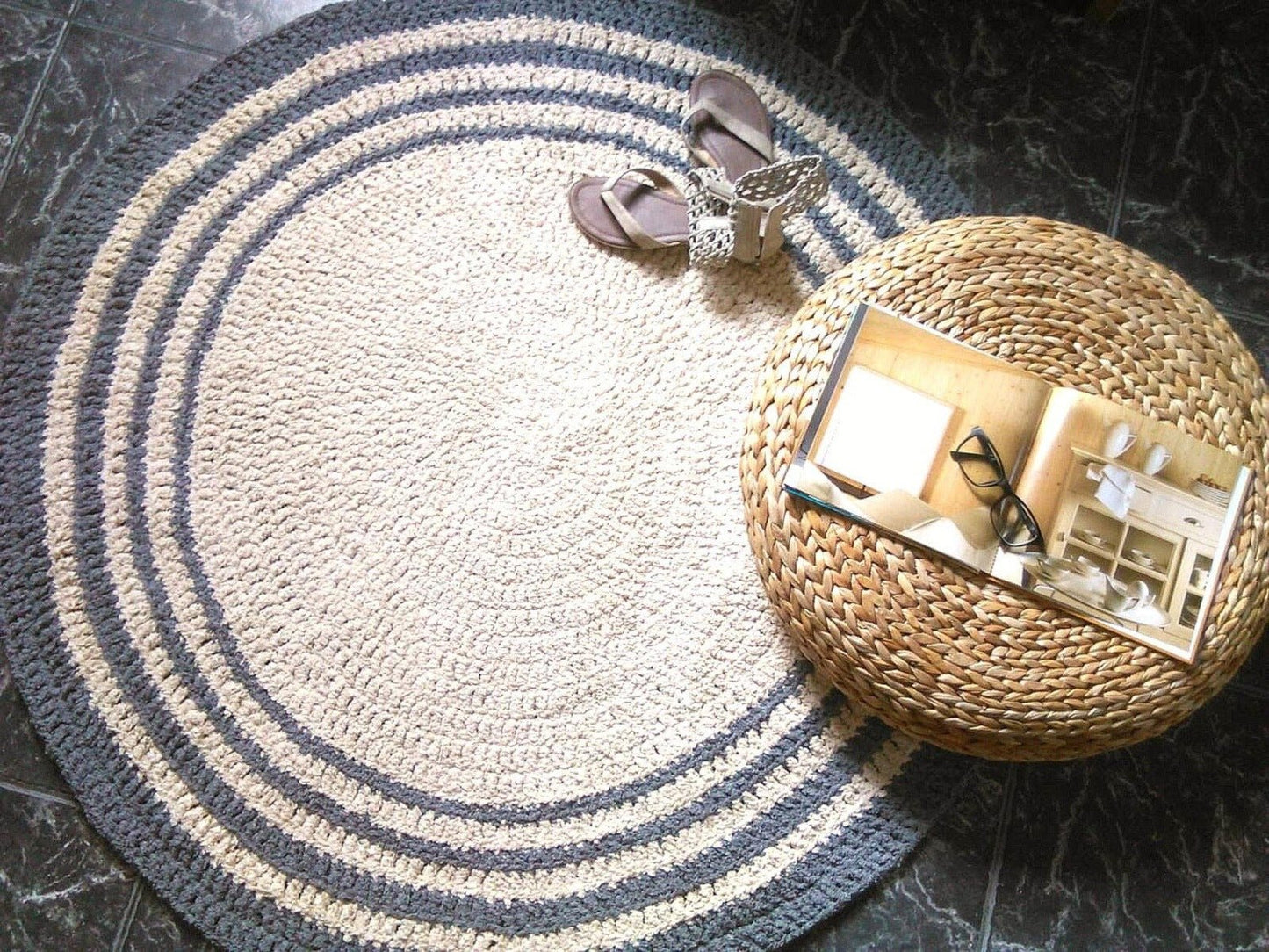 Shaggy Round Rug, Soft Floor Mat - Looping Home