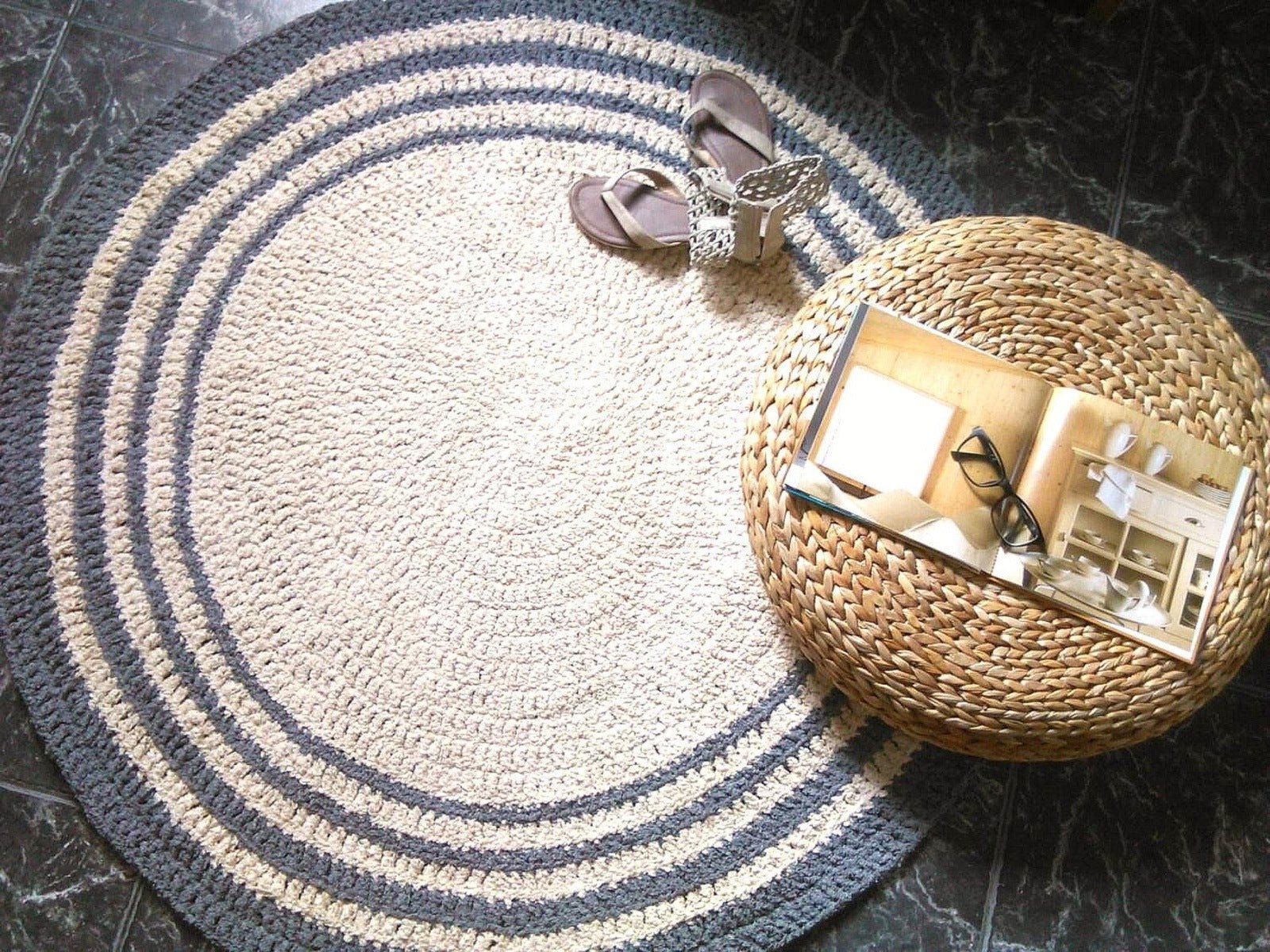 Shaggy Round Rug, Soft Floor Mat - Looping Home