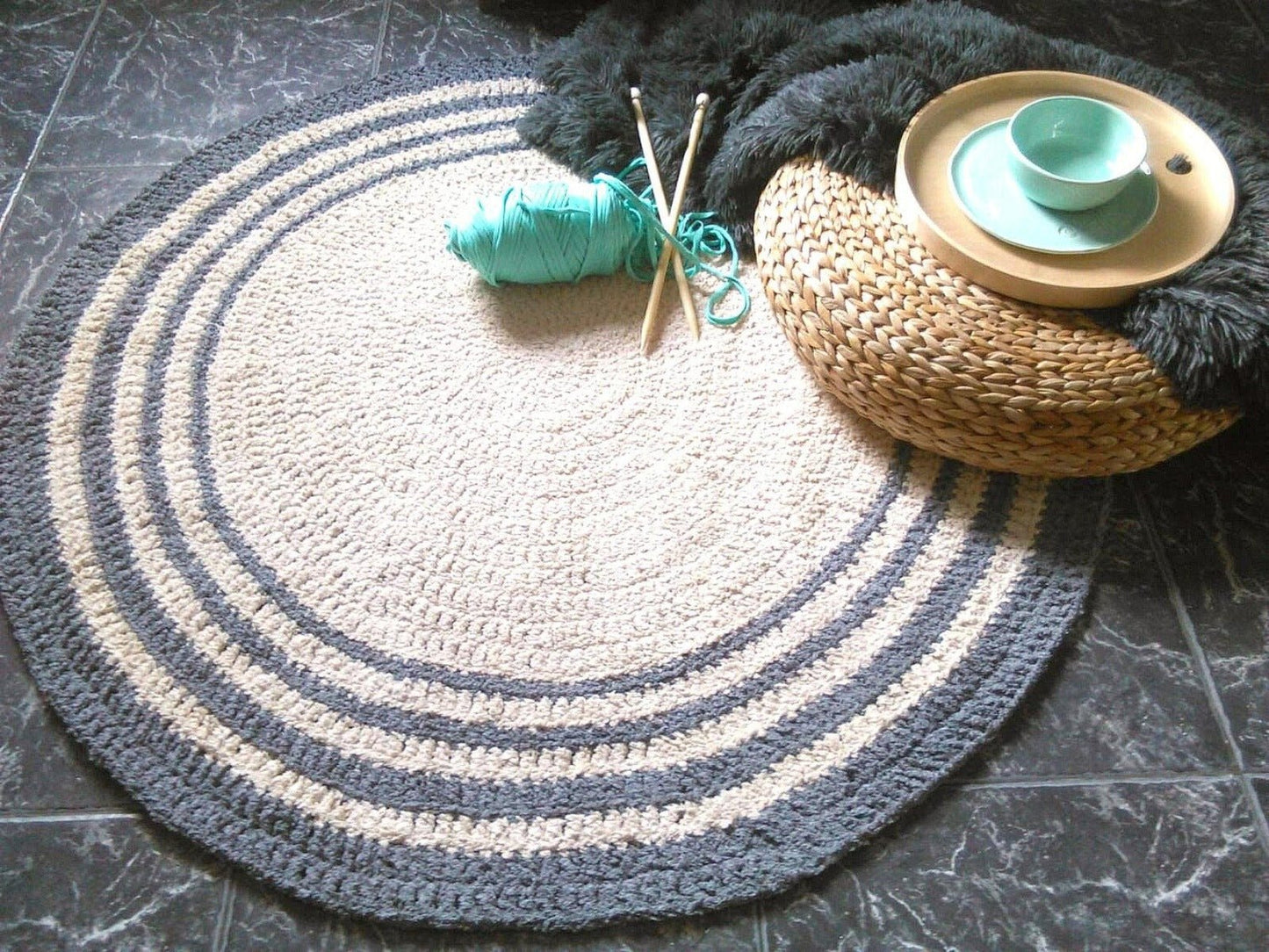 Shaggy Round Rug, Soft Floor Mat - Looping Home