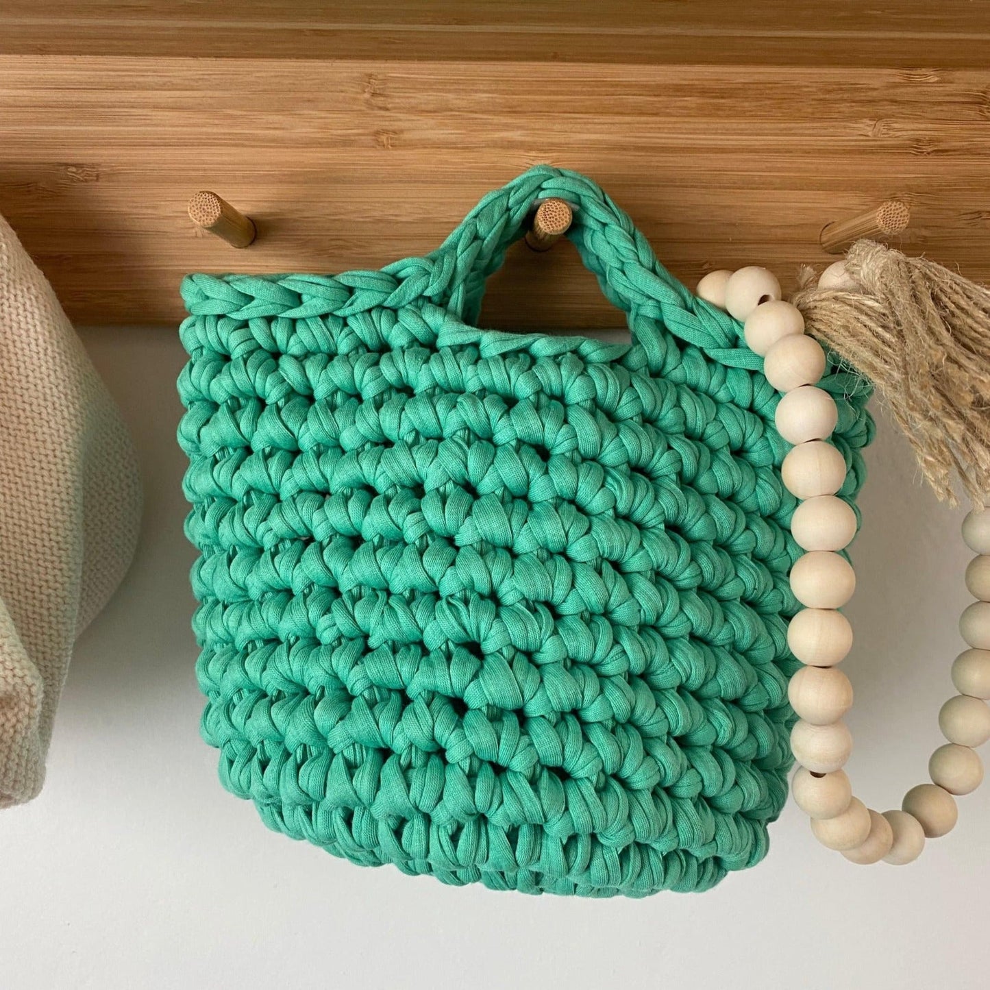 Small Decorative Baskets - Green Storage Bag - Looping Home
