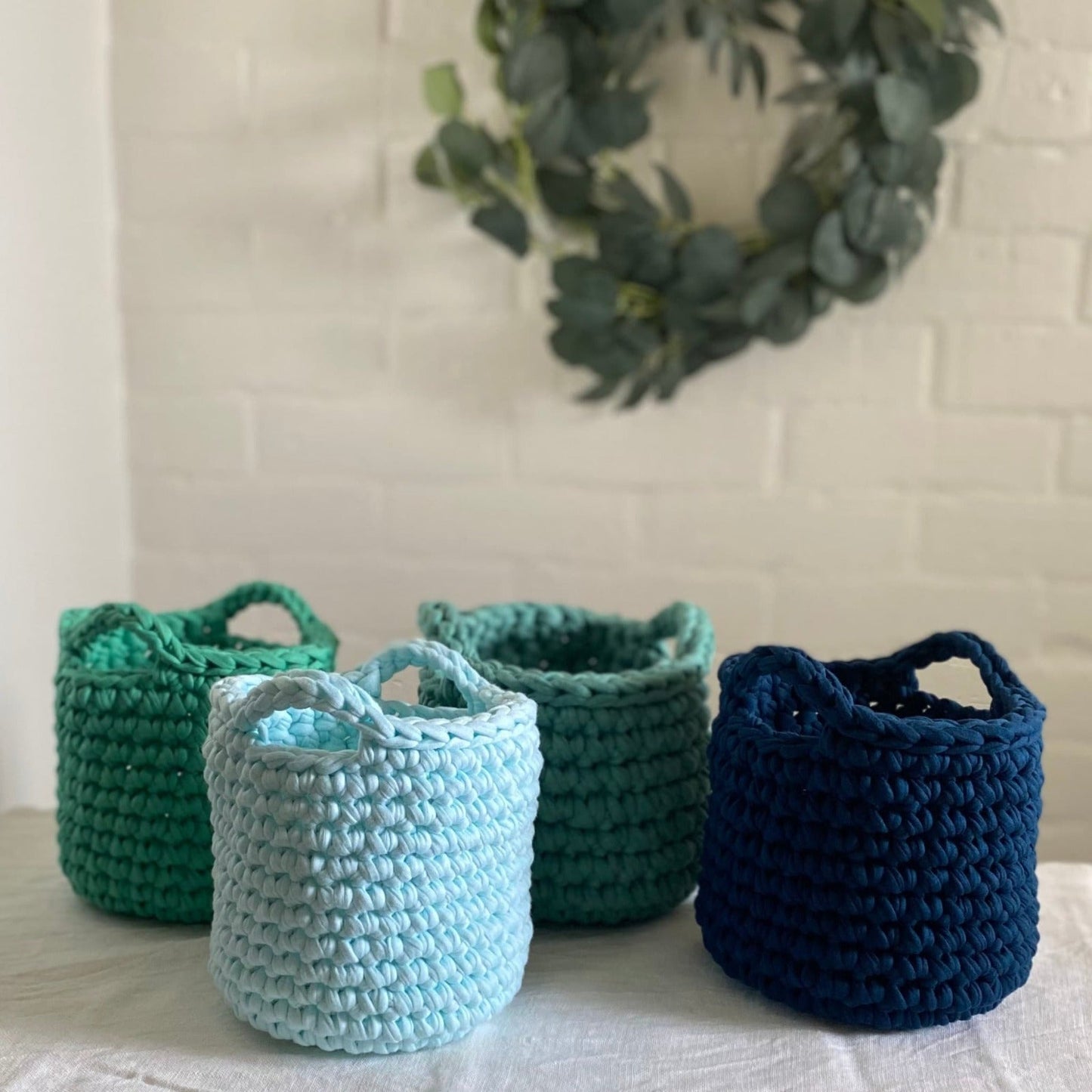Small Decorative Baskets - Green Storage Bag - Looping Home